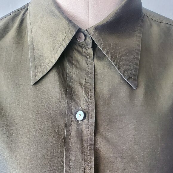 Women's Vintage Isaac Mizrahi Iridescent Silk Blouse/Size 8 - Picture 6 of 10